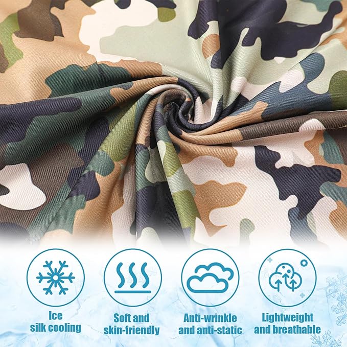 SATINIOR Summer Camo Neck Gaiter UV Protection Cooling Face Mask Sun Hood Bandanas for Men Women Sunscreen Breathable Bandana