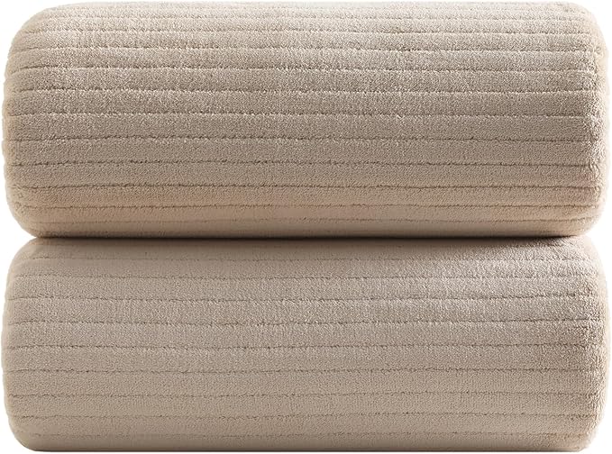YTYC 39x78 Bath Sheets Extra Large Bath Towels for Adults Super Soft Absorbent Microfiber Oversized Bathroom Towels - Beige,2 PCS