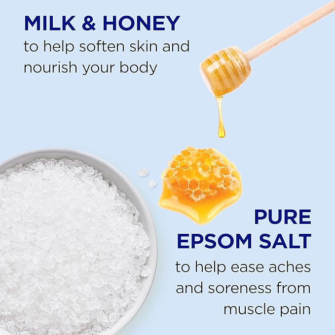 Dr Teal's Epsom Salt Soaking Solution, Soften & Nourish with Milk and Honey, 48 Oz (Packaging May Vary) (Pack of 2)