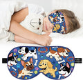 Kids Silk Sleep Mask: 100% Mulberry Silk Eye Mask with Adjustable Strap, Cute Sleeping Blindfold for Boys Girls Teens, Soft & Lightweight Eye Shade for Travel, Nap, Bedtime (Dogs Style)