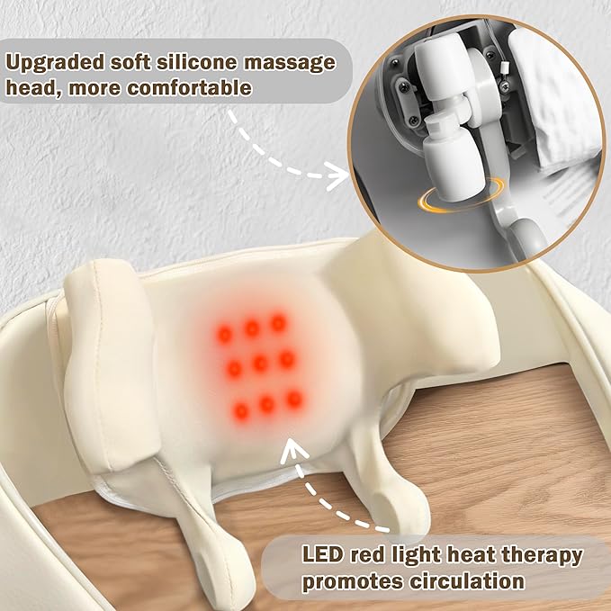 Joyset Neck Massager for Pain Relief Deep Tissue, Cordless Neck Massager and Shoulder with Heat, 6D Kneading Shiatsu Massage for Legs, Body, Chrismas, Birthday
