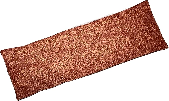 Microwavable Corn Filled Heating Pad and Cold Pack/Washable 100% Cotton Cover (Cross Hatch - Rust, 5.25in W x 17.25in L)