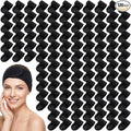 Tigeen 120 Pcs Spa Headband Facial Headbands Bulk Adjustable Hair Wraps for Women Girls Adult Skincare Makeup Shower Washing Face (Black)