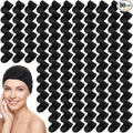 Tigeen 80 Pcs Spa Headband Facial Headbands Bulk Adjustable Hair Wraps for Women Girls Adult Skincare Makeup Shower Washing Face (Black)