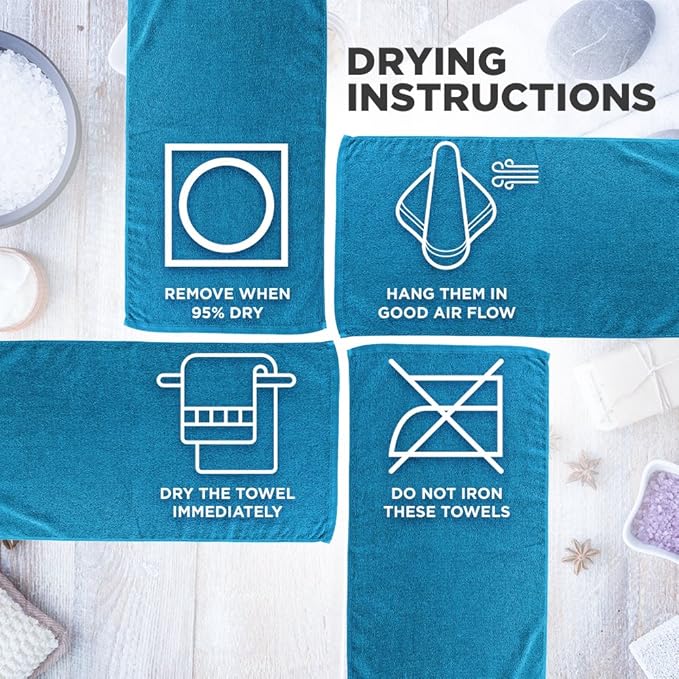 CrystalTowels 7-Pack Bath Towels - Extra-Absorbent - 100% Cotton - 27" x 52"