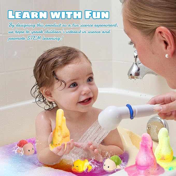 8pcs Purely Handmade Kids Rainbow Interactive Bath Bombs Kids Potions丨Organic Colorful Bubble Bath for Kid Safe, Best Birthday, Party, Easter Bath Bombs Gift Set for Girls and Boys(8-Pack)