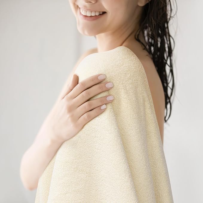 Alusa Home Ultra Soft & Plush Viscose from Bamboo Bath Towels - 700 GSM Luxury Bath Towels - 6 Piece Set - Super Absorbent & Quick Drying (Papyrus)