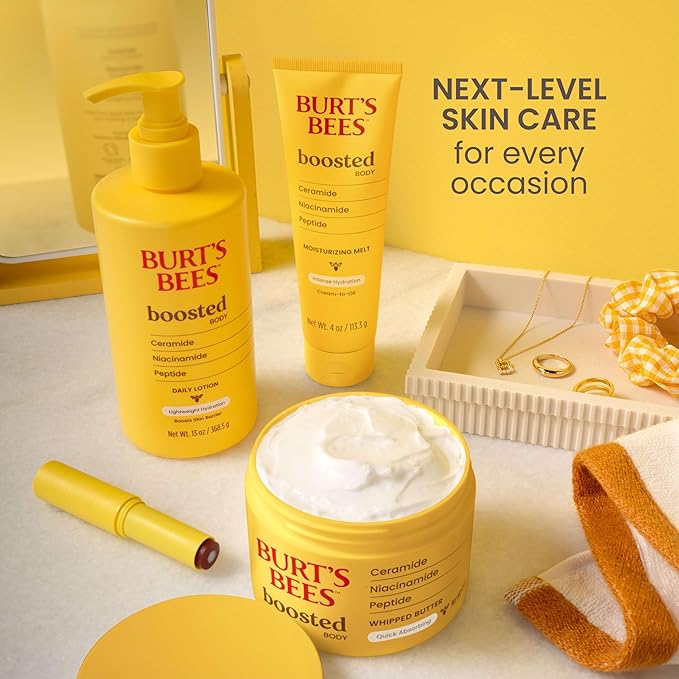 Burt’s Bees Tinted Boosted Balm, Misty Mauve, Hydrating Tinted Lip Balm with Vitamin C, E, and F Core, 24 Hour Lip Moisturizer with Responsibly Sourced Beeswax, 100% Natural Origin, 1 Count, 0.16oz