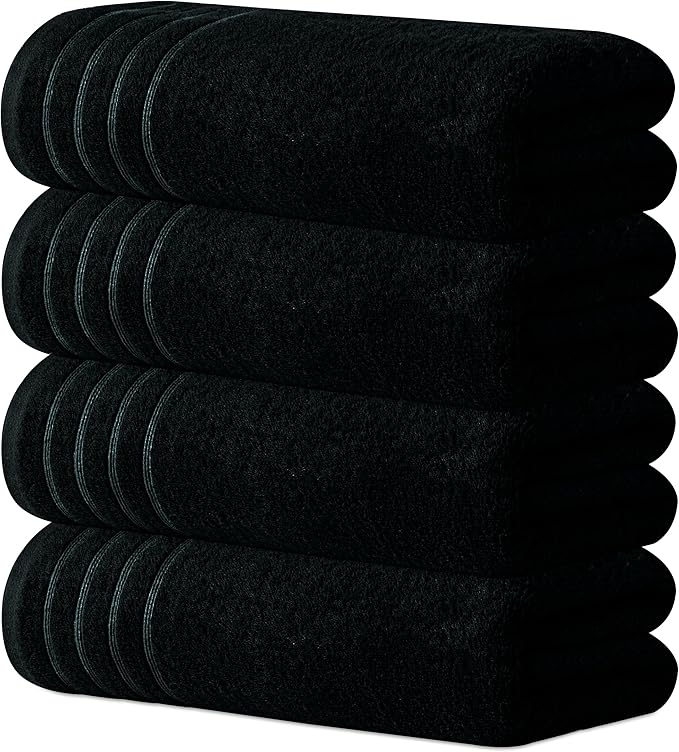 Avalon Towels Bath Towels Set of 4, Size 30 x 60 Inches, Highly Soft and Absorbent, Quick Drying, Lightweight, Perfect for Daily Use