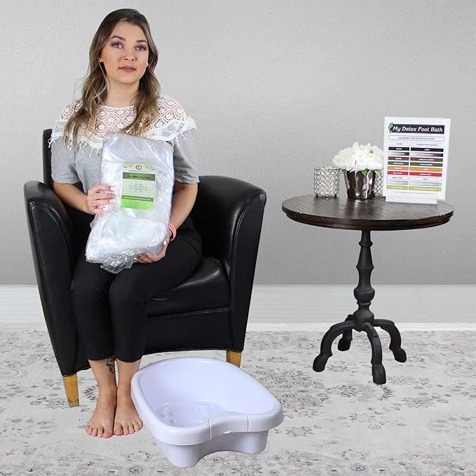 100 Disposable Lightweight Non-Toxic Plastic Foot Liners for Large Ionic My Detox Foot Tub Basin Size 28" X 28" 20% Thicker - 15-16 Microns