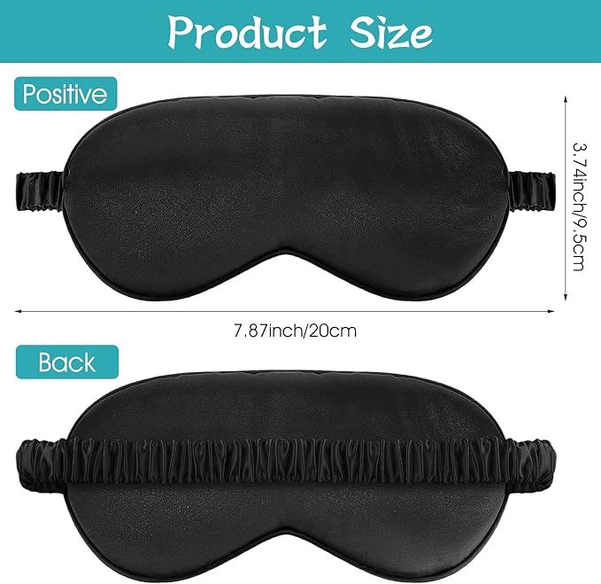 Silk Sleep Masks, 6 Pack Eye Masks for Sleep, Soft Satin Eye Cover with Elastic Strap for Sleeping, Blindfold Eye Cover for Sleepover Stuff Travel Nap Women Men Gifts