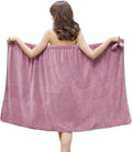 GOSCHE Towel Wrap for Women, Adjustable Shower Wrap Towel with Home Hotel Bath Towel Nightgown for Sauna Beach Pool Gym Travel - Purple XL
