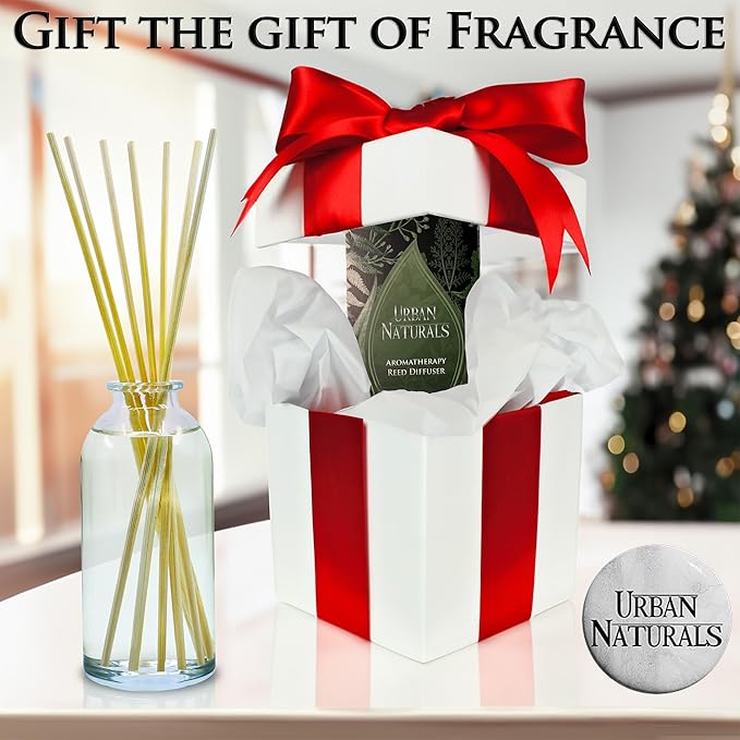 Urban Naturals Pumpkin Spice Reed Diffuser Set - Buttery Pumpkin with Jasmine, Cinnamon Leaf, Nutmeg and Vanilla - Made in the USA