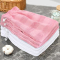 VOOVA & MOVAS 6-Pack Wash Mitts for Body, 100% Cotton Soft Absorbent Wash Cloths with Hanging Loop, 8.3x6.3 Inch European Style Wash Gloves for Shower & Spa, Jacquard Pink Stripe & White