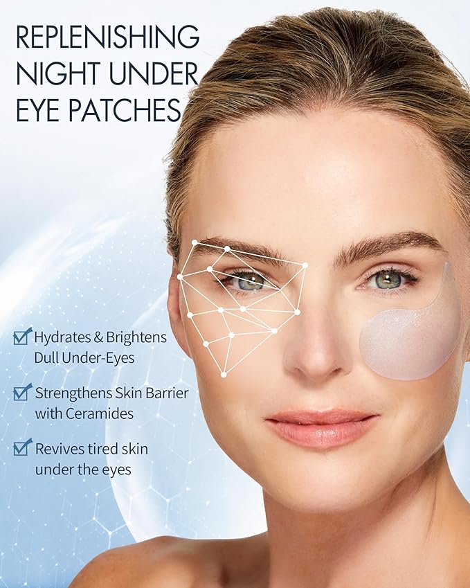 depology Replenish & Repair Under Eye Patches for Puffy Eyes, Wrinkles (60 Patches) | Hydrating with Ceramides and Hyaluronic Acid for All Skin Types | Botanical Extracts Eye Gel Pads 2.96 fl oz