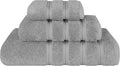 American Soft Linen Premium 3 Piece Towel Set, 1 Bath Towel 1 Hand Towel 1 Washcloth, 600 GSM 100% Cotton Turkish Towels for Bathroom, Light Grey Towel Set