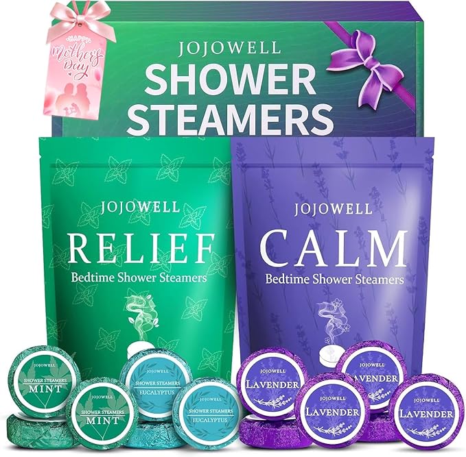 Shower Steamers Aromatherapy -12 Pack Birthday Gifts for Women Men, Mothers Day Gifts, Shower Bombs with Essential Oils, Eucalyptus for Shower, Nasal Relief, Self Care Home Spa Gifts for Mom, Her