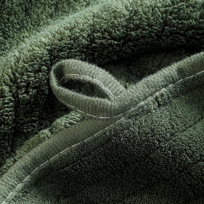 YTYC 39x78 Bath Sheets Extra Large Bath Towels Set for Adults Super Soft Absorbent Striped Microfiber Oversized Bathroom Towels - Olive Green, 6 PCS