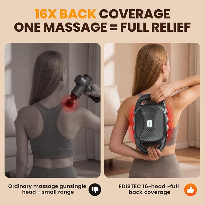 16 Head Massage Gun Deep Tissue Percussion Massager for Pain Relief, 3600mAh Long Battery Life Muscle Massager with 99 Intensities & 9 Modes, Ultra-Quiet Electric Back Massager Gifts for Mother's Day