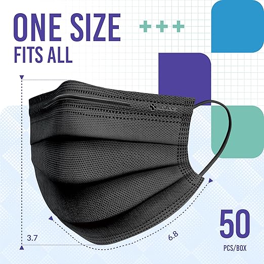 Medtecs Face Mask Disposable – 2,000 pcs (40 Boxes of 50) – ASTM Level 1, 3-Ply Breathable, Soft Fit – Adult Size – Ideal for Commuting & Daily Wear