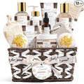 Mothers Day Birthday Gifts for Women, Vanilla Coconut Relaxing Spa Gift Baskets for Women Self Care Package Bath Gift Set, Home Bath and Body Kit Pampering Gifts for Womens Her Mom Friends Sister Wife