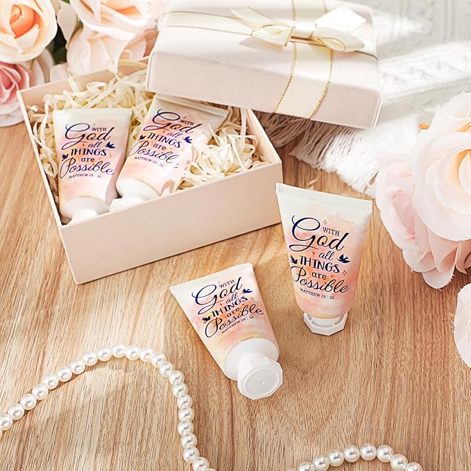 50 Pack Christian Hand Lotion Bulk Gifts for Women Mother's Day Gifts Bible Mini Travel Hand Lotion for Women Church Appreciation(Cute)