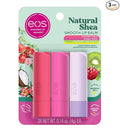 eos Natural Shea Lip Balm, Honey Apple, Coconut Milk & Raspberry Kiwi Splash, All-Day Moisture, Lip Care Products, 0.14 oz, 3-Pack