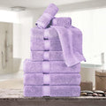 Superior Egyptian Cotton Pile 9 Piece Towel Set, Includes 3 Bath, 3 Hand, 3 Face Towels/Washcloths, Ultra Soft Luxury Towels, Thick Plush Essentials, Guest Bath, Spa, Hotel Bathroom, Purple