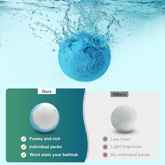 Bath Bombs Birthday Gifts for Women & Men Set, 12 Pack Handmade Natural Organic Bath Bomb with Shea Butter, Basket Set for Mothers Day Gifts for Mom, Spa Relaxing Self Care, Teacher Appreciation Gifts