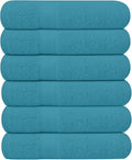 KAHAF COLLECTION 6 Pack Bath Towels Set (27 x 54 Inches) 100% Ring Spun Cotton, Lightweight, Quick Dry, Highly Absorbent Towels (Teal, (27x54) Inches)