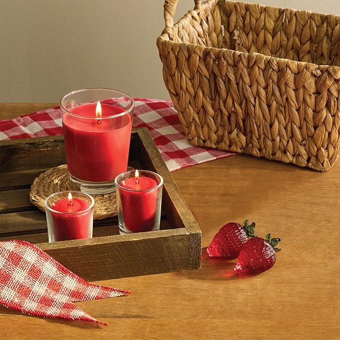 Root Candles Scented Candles Honeycomb Beeswax Blend Premium Handcrafted Candle, 12-Ounce 3-Wick, Strawberry Fields