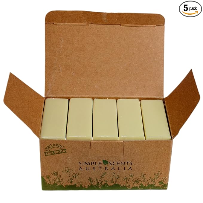 Simple Scents Australia French Pear Scented Natural Soap Bars (5 Bars), 3.5oz Moisturizing French Triple Milled Soap Bars Enriched with Shea Butter - Pure Plant Oil Bath & Body