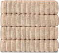 Classic Turkish Towels CTT Premium 4 Pack Bath Towels Set, Made with 100% Turkish Cotton, Spa & Hotel, Quick Drying Towels, Absorbent & Comfy | 27"x54" (Almond Beige)