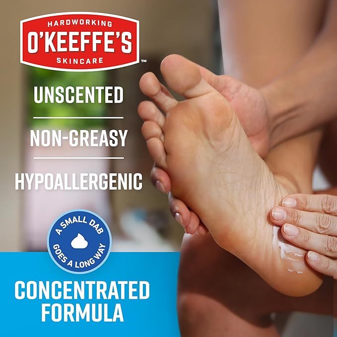 O'Keeffe's for Healthy Feet Foot Cream - 6.4 oz Jar (2 Pack) - Guaranteed Relief for Extremely Cracked, Dry Feet, Repairing Skincare, Instantly Boosts and Retains Moisture Levels