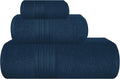 BOUTIQUO Ultra Soft 3 Pack Cotton Towel Set, Contains a Bath Towels 28x55 inch, a Hand Towels 16x24 inch & a Wash Coths 12x12 inch, Ideal Everyday use, Compact & Lightweight - Mineral Blue