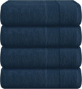 Belizzi Home 4 Pack Bath Towel Set 27x54, 100% Ring Spun Cotton, Ultra Soft Highly Absorbent Machine Washable Hotel Spa Quality Bath Towels for Bathroom, 4 Bath Towels - Mineral Blue