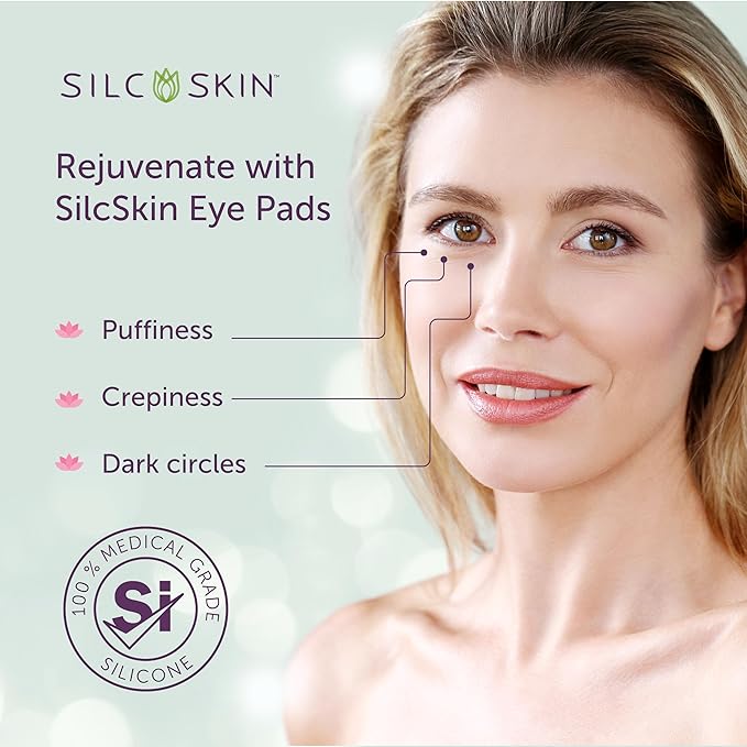Silc Skin Silicone Eye Pads Reusable Overnight Eye Patches, Medical Grade Silicone For Fine Lines And Puffiness, 60 Day Supply