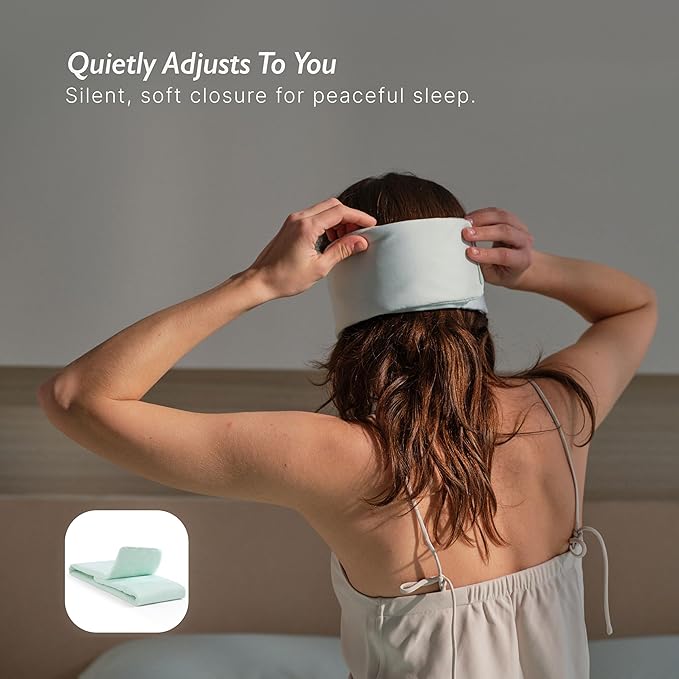 Breescape Cooling Silky Eye Mask, Instant Cool-to-Touch Fabric with Silent Closure, Full-Coverage Light Blocking, Adjustable Soft & Breathable Design for Ultimate Sleep Comfort, Comes with Travel Bag