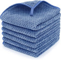 MaopaoBeauty 6 Pack Washcloth Set Towels - Quick Drying & Absorbent Microfiber Gym Towels 13x13 inches - Lightweight & Thin Yoga Towels - Multi-Purpose Camping Towels for SPA, Hotel & Bathroom, Blue