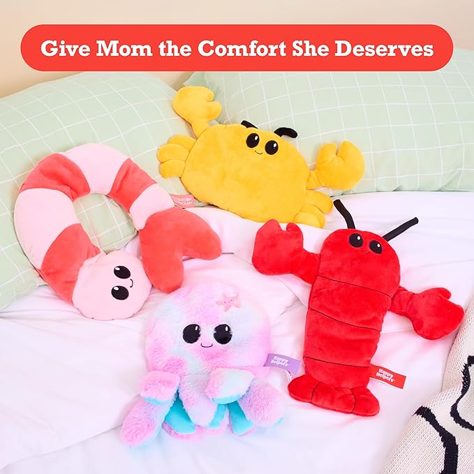 Happy Helper Menstruation Crustacean Shrimp by Relatable, Microwavable Heating Pad For Period Cramps, Cuddly Plushies, Great Gift Ideas for Loved Ones of All Ages, 1 Lavender Scented Heating Pad