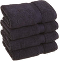 SUPERIOR Egyptian Cotton Pile Hand Towel Set of 4, Ultra Soft Luxury Towels, Thick Plush Essentials, Absorbent Heavyweight, Guest Bath, Hotel, Spa, Home Bathroom, Shower Basics, Navy Blue