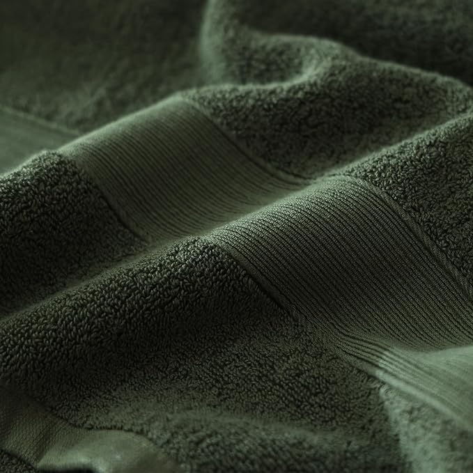 27x55 Bath Towel 100 Percent Cotton 650GSM Luxury Super Soft Absorbent Bathroom Towel (Olive Green,Pack of 1)