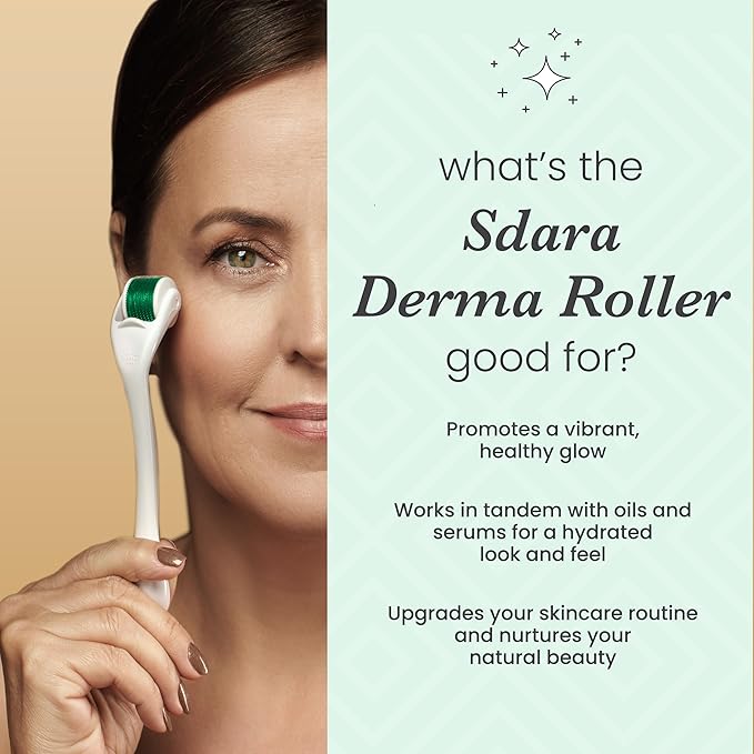 Sdara Skincare Derma Roller Microneedling Roller for Face - Includes Free Storage Case (Pack of 1) Unisex