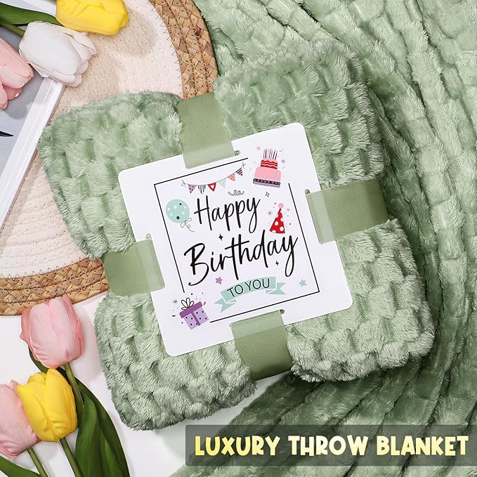 Birthday Gifts for Women Friendship, Unique Happy Birthday Gifts Basket for Mom Her Best Friend Sister Wife Girlfriend Coworker, Luxury Self Care Box Vanilla Coconut Relaxing Spa Gifts Set w/Blanket