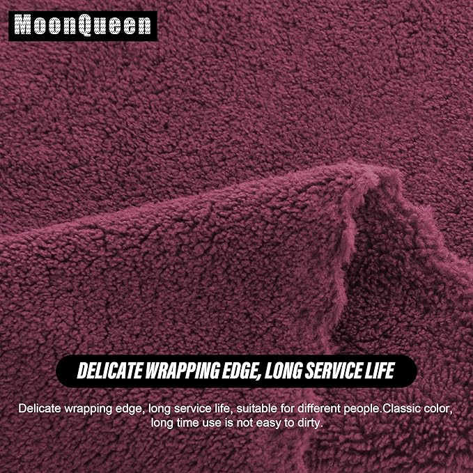 MOONQUEEN Ultra Soft Premium Washcloths Set - 12 x 12 inches - 24 Pack - Quick Drying - Highly Absorbent Coral Velvet Bathroom Wash Clothes - Use as Bath, Spa, Facial, Fingertip Towel (Burgundy)