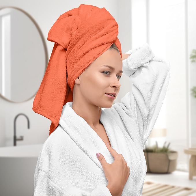 Avalon Towels Orange Bath Towels Set of 4 pcs (27x54 inches), 100% Cotton Towel Absorbent and Quick Dry Orange Towel for Bathroom, Super Soft and Perfect for Daily Use