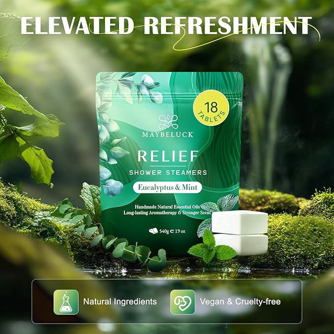 Shower Steamers Aromatherapy 18 Pack – Mothers Day Gifts, Eucalyptus for Shower, Aromatherapy Birthday Gifts for Women & Men, Stress Relief & Relaxation Self Care – Eucalyptus & Mint