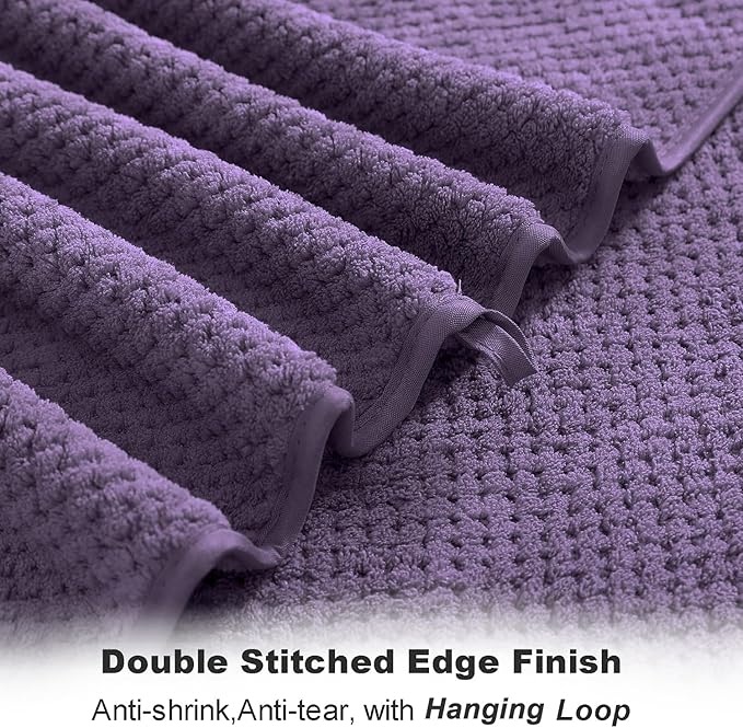Smuge Extra Large Bath Towel Sheet Set 35x70 Inches - Oversized Bath Towels Set,Large Microfiber - Quick Dry,Lightweight,Super Soft,Highly Absorbent Towel Set for Bathroom,Pack of 4(Russian Violet)