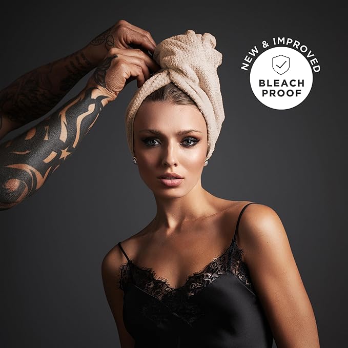 Fromm Softees Plush Bleachproof Microfiber Hair Towel for Salon, Barber, Spa, Ultra Soft Hair Wrap, Drying Towel for All Hair Types, Hands, Face, Durable Salon Towels, 18 x 30 Inches, Oatmeal 6 Pack