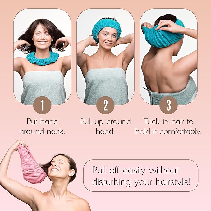 Tassi Reusable Spa Headband Wrap for Women - Hair Holder for Washing Face, Skincare, Makeup, Facials & Cleansing - Keeps Hair Back with No Mess or Marks - One Size Fits All - NxNPurple
